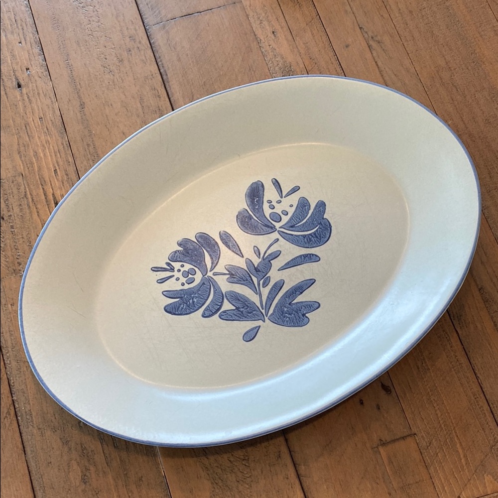 Pfaltzgraff Blue Floral Oval Platter